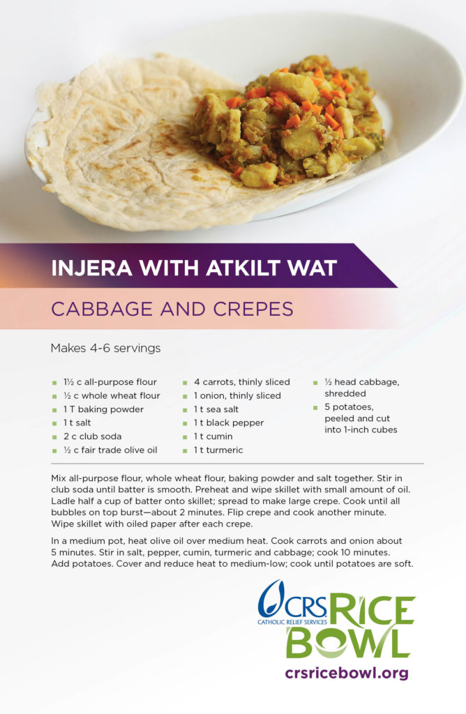 Injera with Atkilt Wat Recipe – Ethiopia | CRS Rice Bowl