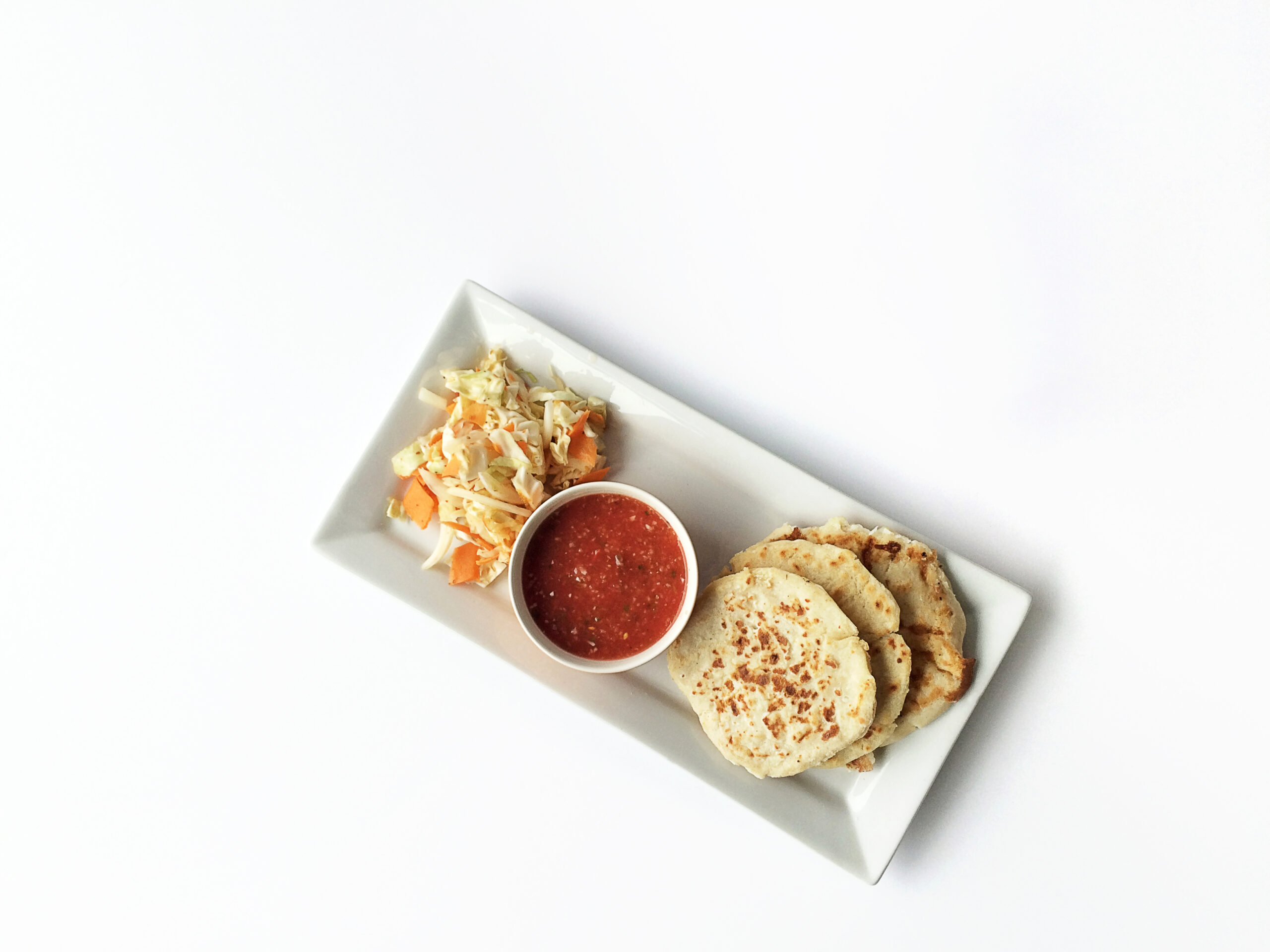 Cheese Pupusas with Curtido and Salsa